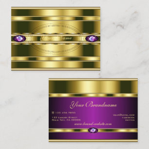 Zeer Elegant Paars en Goud met Faux Strass Visitekaartje