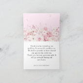 Zeer elegante Blush Pink Waterverf Weddenschap Bedankkaart (Binnen)