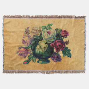 Zeer Elegante Vintage Rozen Deken