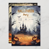 Zeer eng Halloween feest Kaart (Voorkant / Achterkant)