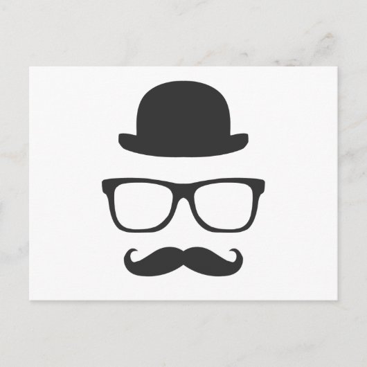 Zeer Engelse Mustache Briefkaart (Voorkant)