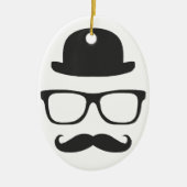 Zeer Engelse Mustache Keramisch Ornament (Voorkant)