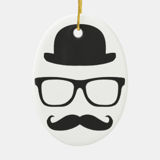 Zeer Engelse Mustache Keramisch Ornament