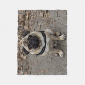 Zeer ernstige pug fleece deken (Voorkant)