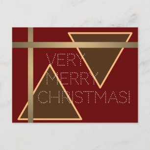 Zeer fijn kerstrood bruin goud briefkaart