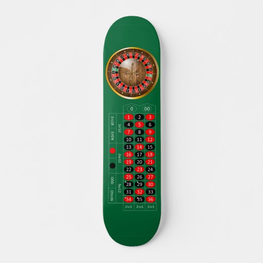 Zeer gefingeerde Amerikaanse Roulette Table Afbeel Skateboard (Voorkant)