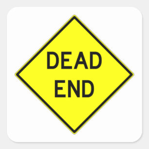 Zeer gefingeerde klassieke dead end Sign Sticker S