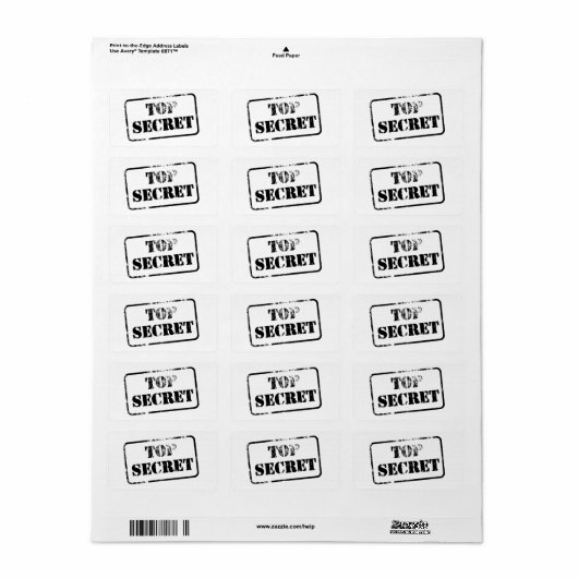 Zeer geheim etiket (Full Sheet)