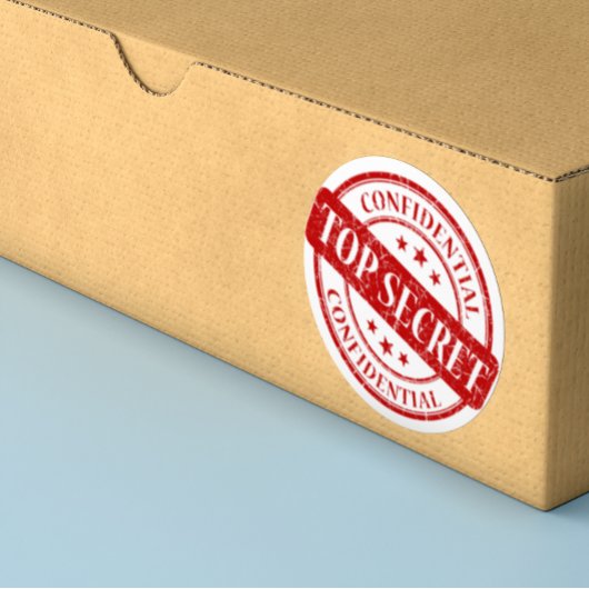 Zeer geheim geheim wit stempel ronde sticker