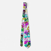 Zeer gekleurde abstracte vormen die drijven in mel stropdas (Achterkant)