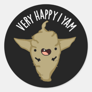Zeer Gelukkig Ik Ben Een Grappige Groente Yam Pun Ronde Sticker