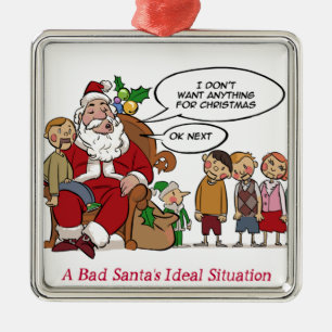 Zeer Gemene Kerstman Ideale Situatie Grappig Metalen Ornament