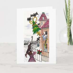 Zeer Getikte Kerstmis Feestdagen Kaart