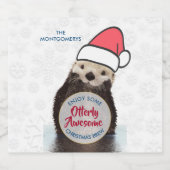 Zeer Geweldige Kerstbrouwsel Otter Funny Pun Bier Etiket (Enkel label)