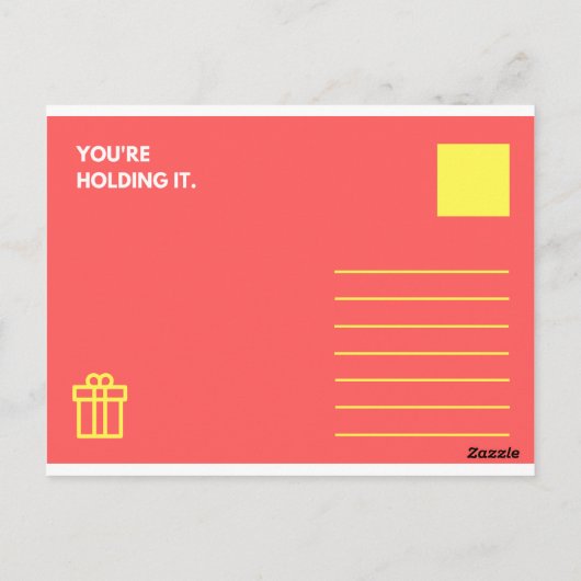 Zeer grappig - Oranje eenvoudige minimalistische Briefkaart (Achterkant)