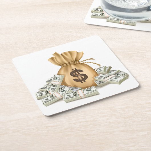 Zeer handige tas en stapels cash Onderzetter set (Schuin)