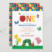 zeer hongerige rups 1e verjaardag kaart (Voorkant / Achterkant)