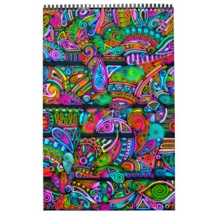 Zeer kleurrijke abstracte vormen art. 10 kalender