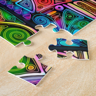 Zeer kleurrijke abstracte vormen art. 10 legpuzzel