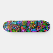 Zeer kleurrijke abstracte vormen art. 10 skateboard (Horizontaal)