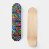 Zeer kleurrijke abstracte vormen art. 10 skateboard (Voorkant)