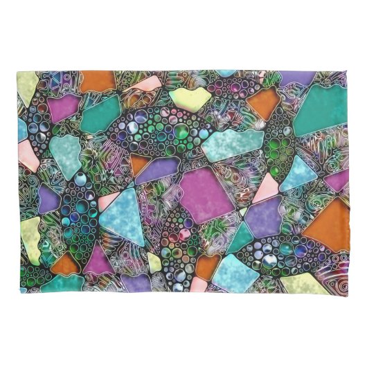 Zeer kleurrijke abstracte vormen art. 11 kussensloop (Voorkant)