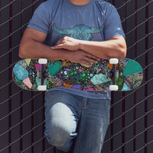 Zeer kleurrijke abstracte vormen art. 11 skateboard