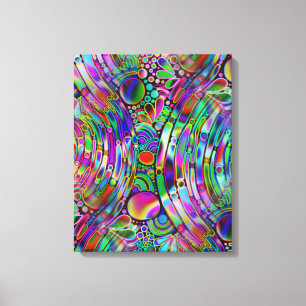 Zeer kleurrijke abstracte vormen, art. 1 canvas afdruk