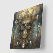 Zeer koele artistieke schedel vierkante klok (Hoek)