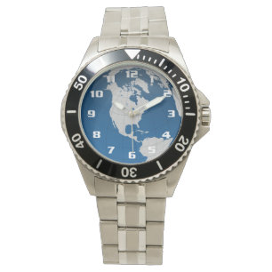Zeer koude aarde en wereldbol horloge