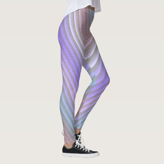 Zeer koude abstracte Paarse golven Leggings (Rechts)