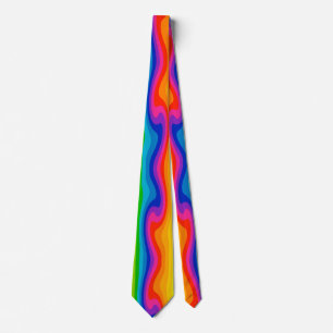 Zeer koude en kleurrijke regenboogzwirling stropdas
