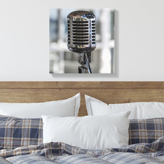 Zeer koude  Retrostijl microfoon Canvas Afdruk (Insitu (Slaapkamer))