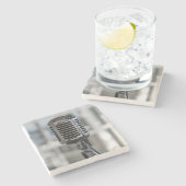 Zeer koude Retrostijl microfoon Stenen Onderzetter (Zijkant)