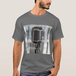 Zeer koude  Retrostijl microfoon T-shirt