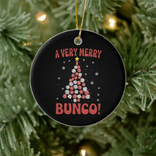 Zeer Merry Bunco Kerstboom Dobbelspel Nacht Keramisch Ornament
