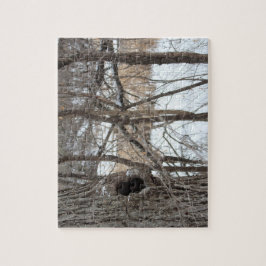 Zeer moeilijke winterpuzzel in het bos legpuzzel