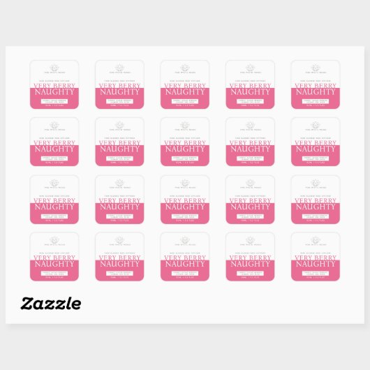 Zeer ondeugende bessen rood roze rood rood diffuse vierkante sticker (Vel)