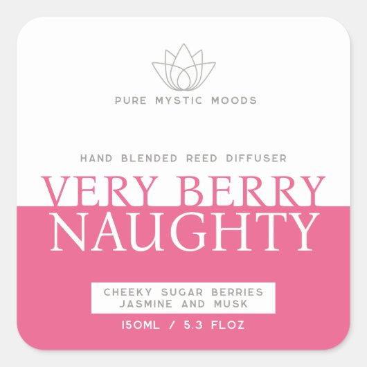 Zeer ondeugende bessen rood roze rood rood diffuse vierkante sticker (Voorkant)