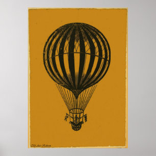 Zeer oude warmloperballonpotlood Tekening Poster
