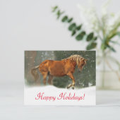Zeer  paarden in het Briefkaart Sneeuwvakantie (Staand voorkant)