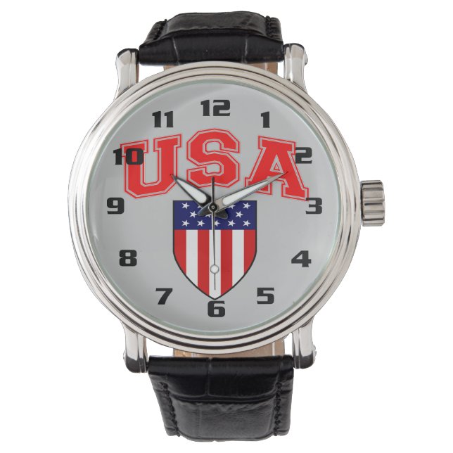 Zeer patriottisch Amerikaans vlaggenschip Horloge (Voorkant)