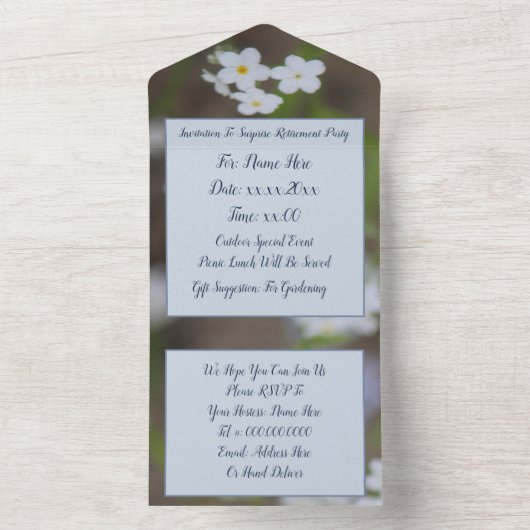 Zeer  pensioen partij papier all in one uitnodiging (Binnen)