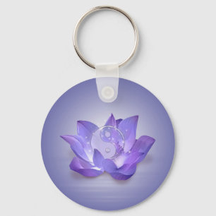 Zeer Peri Lotus en Yin Yang Sleutelhanger