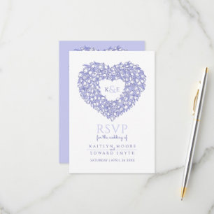 Zeer Peri monogram Tulpbloem RSVP bruiloft Kaartje