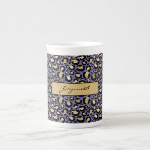 Zeer Peri Paars Black Monogramed Leopard Print Porselein Kop