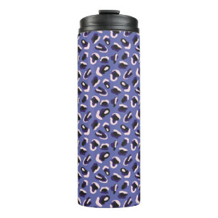Zeer Peri Paarse Abstracte Dierafdrukken Thermosbeker