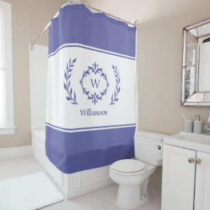 Zeer Peri Periwinkle Blue Monogramed Name Initiaal Douchegordijn