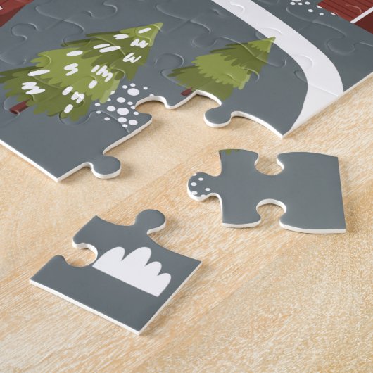 Zeer prettig kerstfeest Jigzaag Puzzle Legpuzzel (Zijkant)