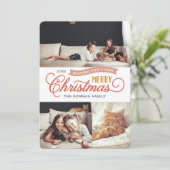 Zeer prettig kerstscript 3 Foto Feestdagenkaart (Staand voorkant)